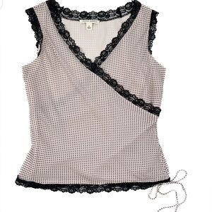 Banana Republic pink/black polka dot cami